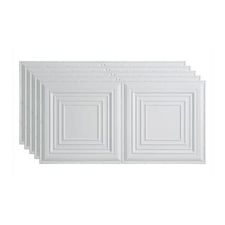 Acoustic Ceiling Products Fasade Traditional Syle # 3 - 48-3/8" x 24-3/8" PVC Glue Up Tile in Matte White - PG5201